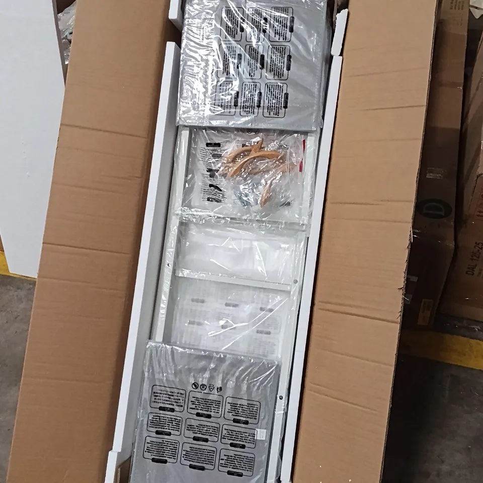 BOXED MESH SHELVING UNIT - WHITE/GREY (1 BOX)