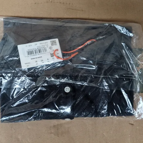 BAGGED SUPERDRY ESSENTIAL GRAPHIC POLO TOP IN NAVY SIZE MEDIUM