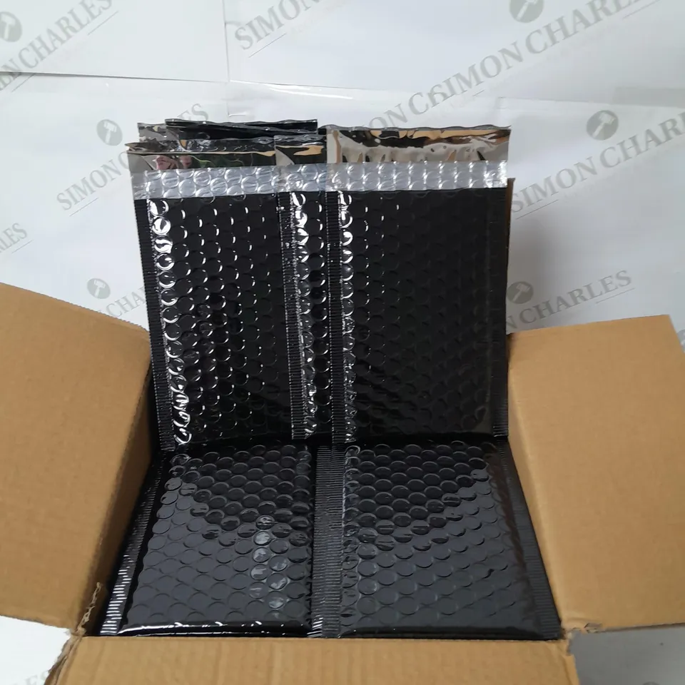 APPROXIMATELY 100 BLACK METALLIC BUBBLE MAILER PACKS 
