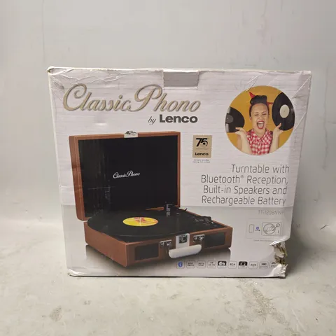 BOXED CLASSIC PHONO BY LENCO TURNTABLE WITH BLUETOOTH RECEPTION