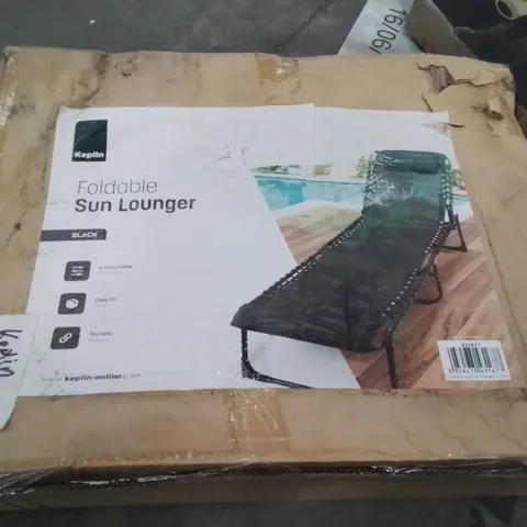 BOXED KEPLIN FOLDABLE SUN LOUNGER -BLACK-