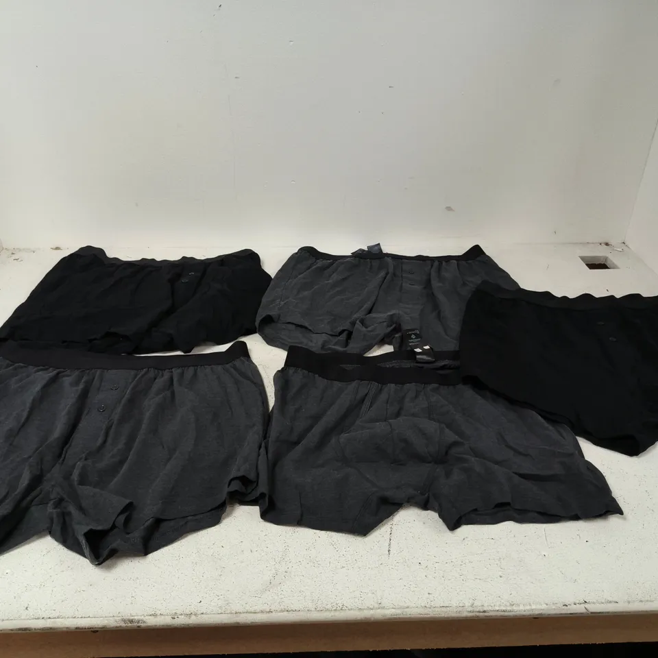 MEN'S BOXERS – ASSORTED, 5 PAIRS, DARK GREY/BLACK, EU 39/41
