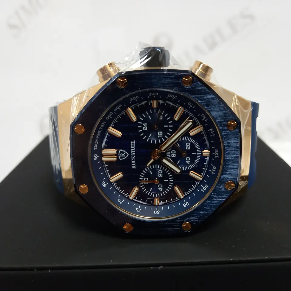 RUCKSTUHL CHRONOGRAPH STYLE RUBBER STRAP WATCH RRP £560