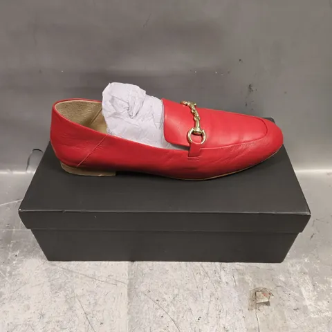 BOXED PAIR OF MINT VELVET CAMILLE LOAFERS IN RED - 8