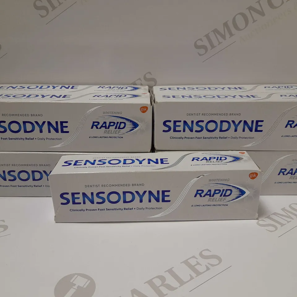 LOT OF APPROX 9 X 75ML SENSODYNE RAPID RELIEF WHITENING TOOTHPASTE