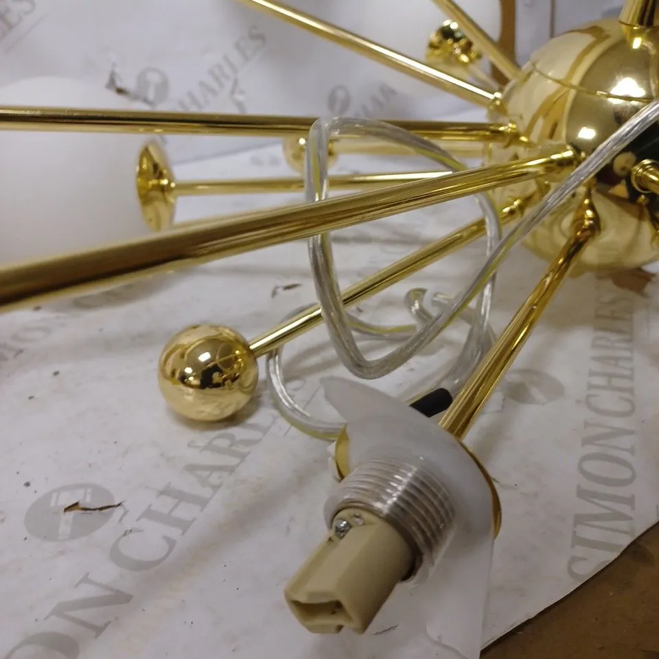 CEILING LAMP - GOLD, WHITE SHADES