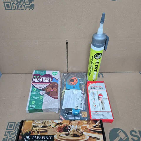 APPROXIMATELY 15 ASSORTED HOUSEHOLD ITEMS TO INCLUDE ROSEWOOD PREMIUM DOG POOP BAGS, RTV SILICONE SEALANT AND CUTLERY SET