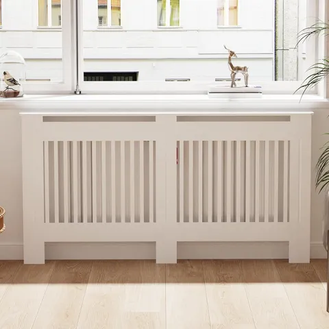 BOXED HIGH RADIATOR COVER WOOD CABINET - WHITE (1 BOX)