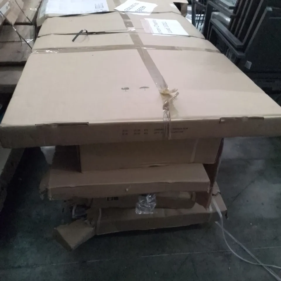 PALLET OF ASSORTED BATHROOM FURNITURE INCLUDING SHOWER DOOR, SHOWER PANELS, SHOWER TRAYS,