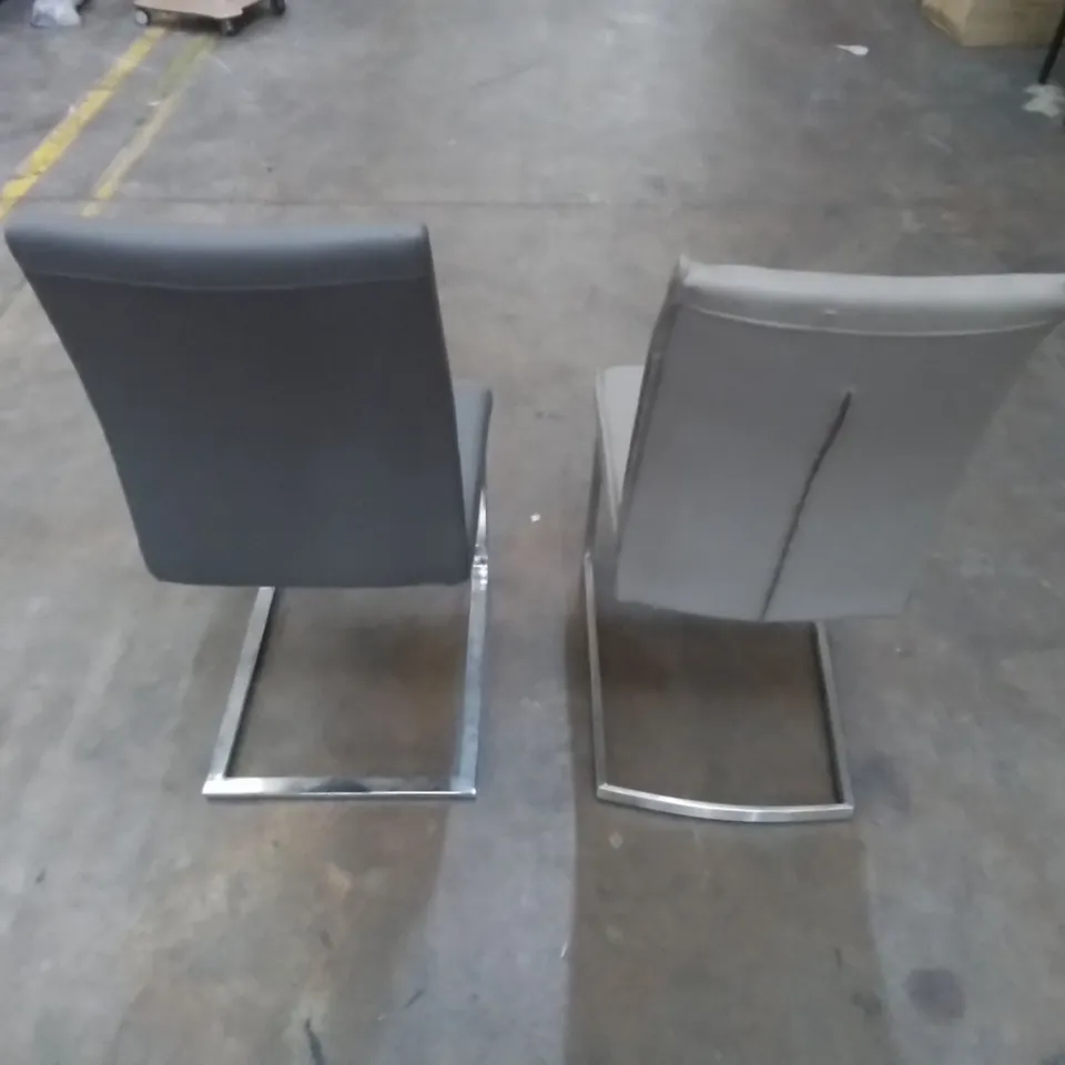 2 X ASSORTED MODERN DINING CHAIRS IN PU FAUX LEATHER EFFECT - COLOURS VARY