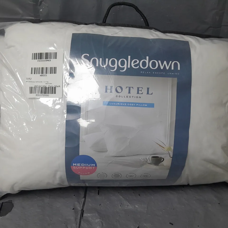 SNUGGLEDOWN HOTEL COLLECTION LUXURIOUS COSY PILLOW IN WHITE