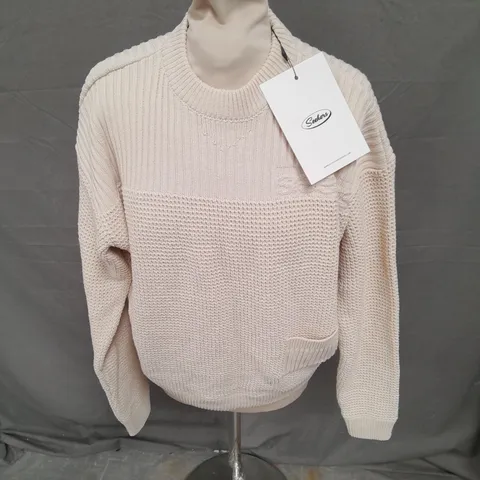 SISTERSANDSEEKERS WALTER WAFFLE KNIT SWEATER IN WHITE SIZE XS