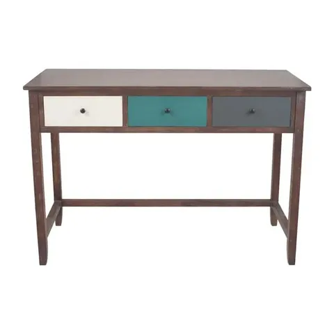 BOXED LOFT BLUE MULTICOLOURED PINE WOOD 3 DRAWER DESK (1 BOX)