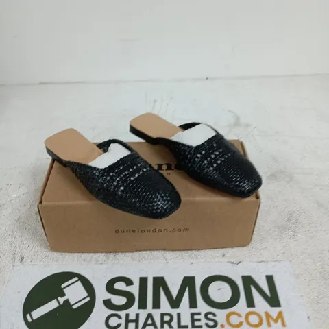 DUNE LONDON APRICOT SOFT LEATHER MULES BLACK SIZE 4
