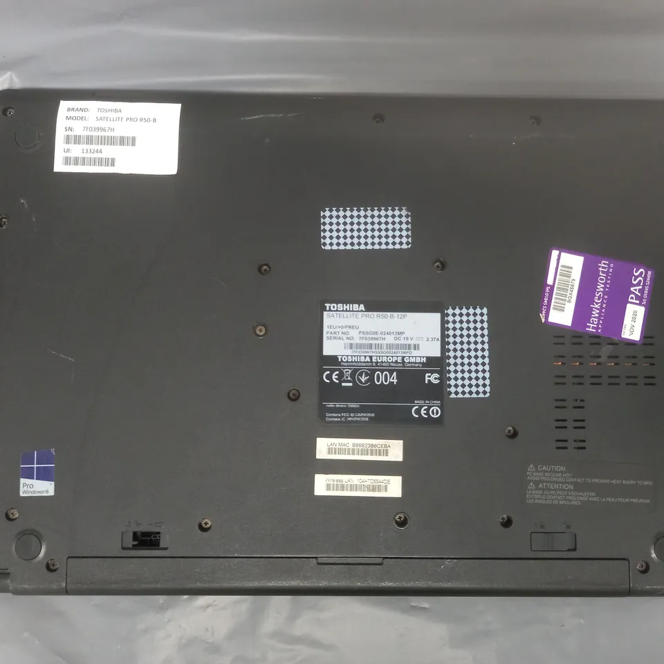 TOSHIBA SATELLITE PRO R50-B	15 INCH I3-4005U 1.70GHZ