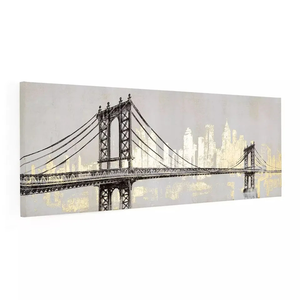 BROOKLYN BRIDGE PRINTED CANVAS WITH GOLD FOIL