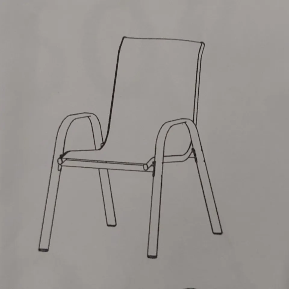 BOXED SET OF APPROXIMATELY 4 OUTDOOR DINING GARDEN CHAIRS (1 BOX)