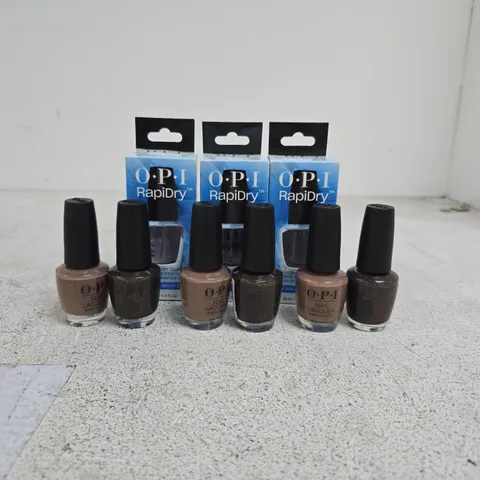 SET OF 9 OPI NAIL CARE ITEMS TO INCLUDE 30 SECOND QUICK DRY TOP COAT RAPIDRY 15ML