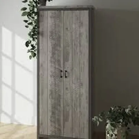 BOXED GFW BOSTON 2 DOOR GREY WARDROBE (2 BOXES)