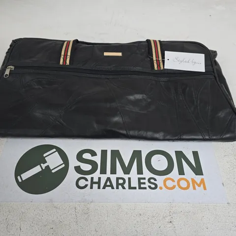 STYLED BY... BLACK HANDBAG WITH STRIPED WEBBING STRAP