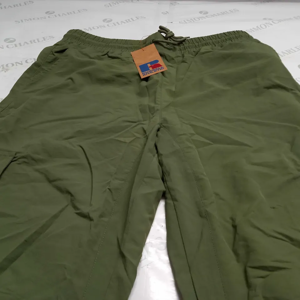 RUSSELL ATHLETIC STRETCH CARGO PANTS IN KHAKI - LARGE
