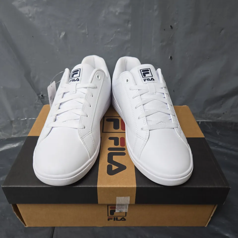 BOXED PAIR OF FILA CAMALFI TRAINERS IN WHITE - UK 7