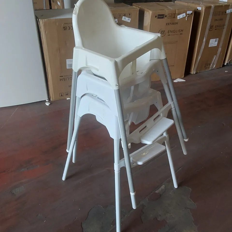 3 x BABY HIGH CHAIRS - WHITE