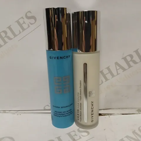 LOT OF APPROXIMATELY 12 GIIVENCHY PRODUCTS TO INCLUDE 4 HYDRA SPARKLING MATIFYING FLUID (50ml), 8 VAX'IN FOR YOUTH INFUSION EMULSION (50ml)