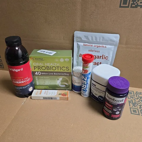 APPROXIMATELY 15 ASSORTED VITAMIN/HEALTH AID PRODUCTS TO INCLUDE WELLGARD CHERRYAID, ORAL HEALTH PROBIOTICS, HIGH 5 ELECTROLYTES, ETC - COLLECTION ONLY