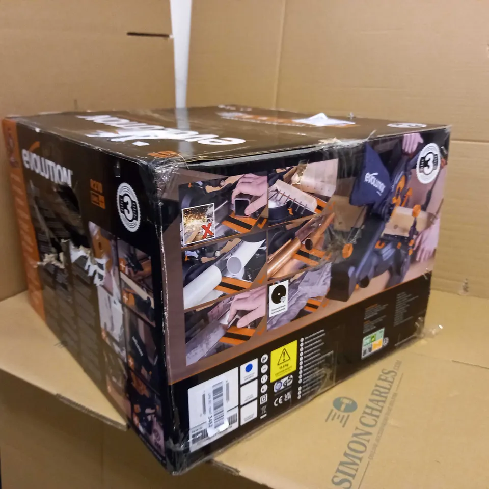 EVOLUTION R210SMS+ MULTI-MATERIAL SLIDING MITRE SAW, 210 MM (230 V)