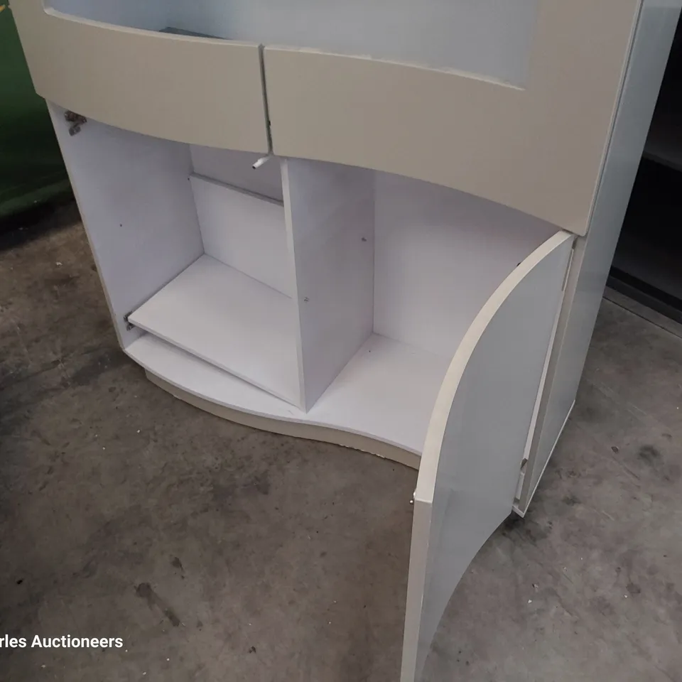 DESIGNER CURVED FRONT HIGH DISPLAY UNIT GREY