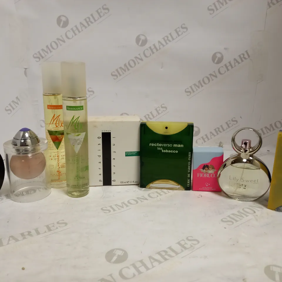 LOT OF 9 ASSORTED FRAGRANCE BOTTLES & SAMPLES