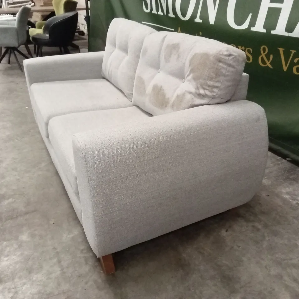 PRENT FABRIC 2 SEATER SOFA - SILVER RRP £749