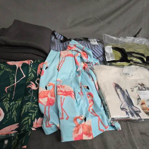 BOX OF APPROXIMATELY 20 ASSORTED CLOTHING ITEMS TO INCLUDE DRESS, TOPS, TROUSERS, ETC