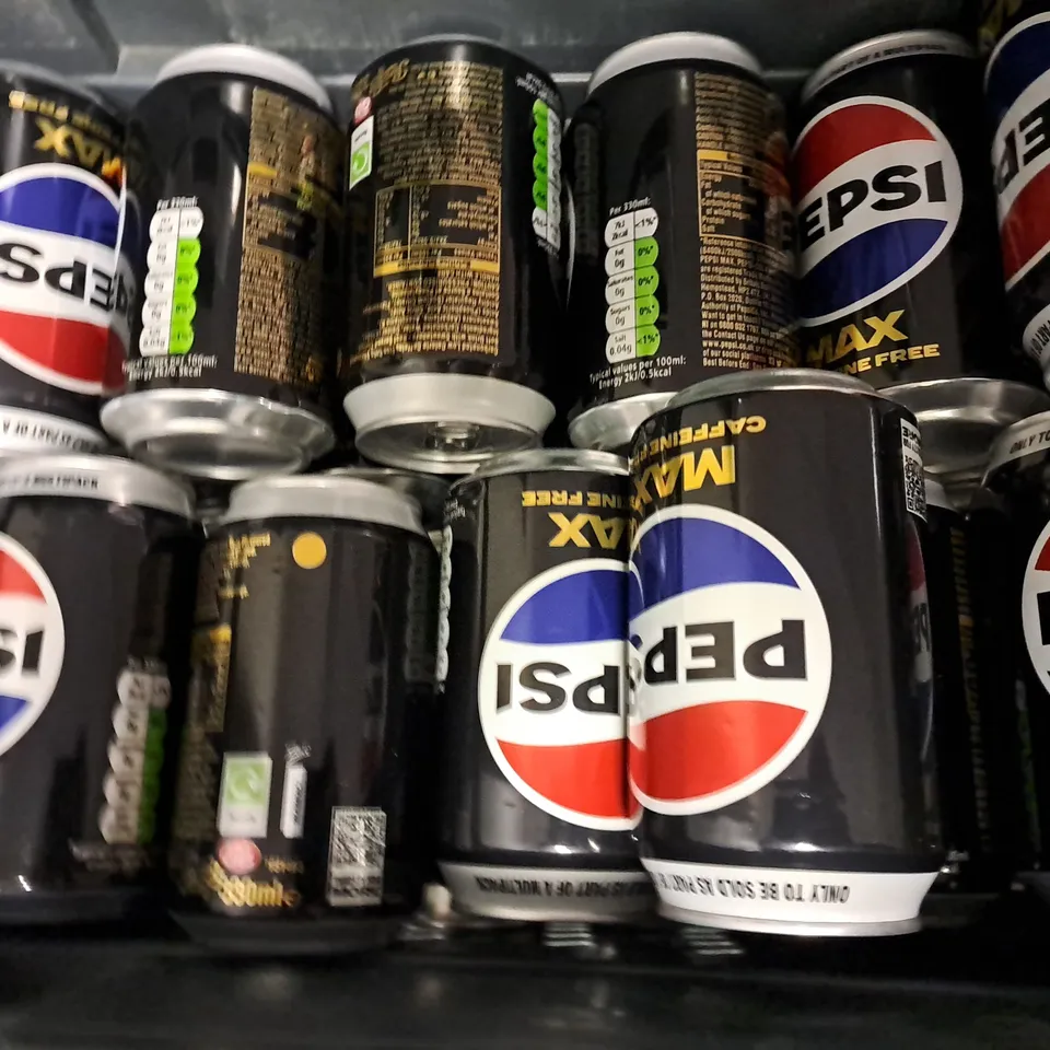 TOTE OF APPROXIMATELY 20 PEPSI MAX CAFFEINE FREE CANS 