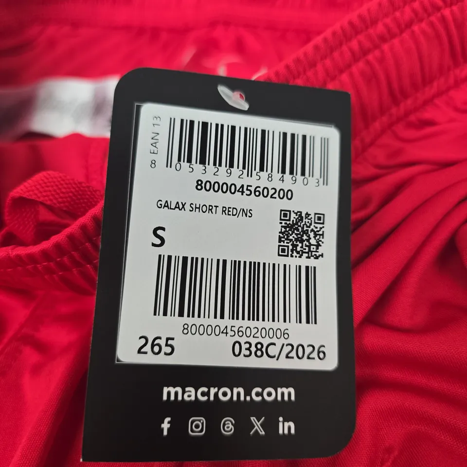 MACRON GALAX SHORT RED – SIZE S