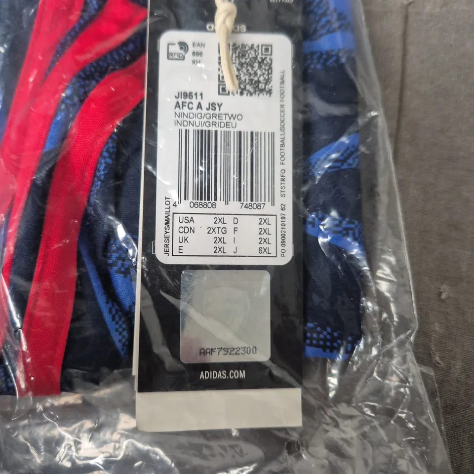 ARSENAL FOOTBALL JERSEY – BLUE/BLACK WITH RED GRAPHICS – USA 2XL