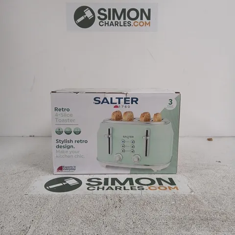 SALTER 1760 RETRO 4-SLICE TOASTER – MINT GREEN (BOXED)