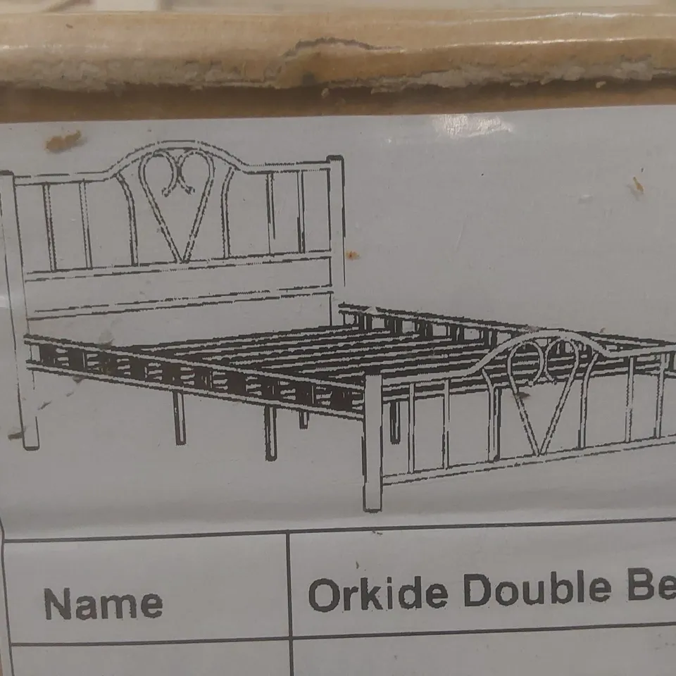 BRAND NEW BOXED ORKIDE EUROPEAN KING METAL BED FRAME - SILVER // SIZE: 160 X 200cm (1 BOX)