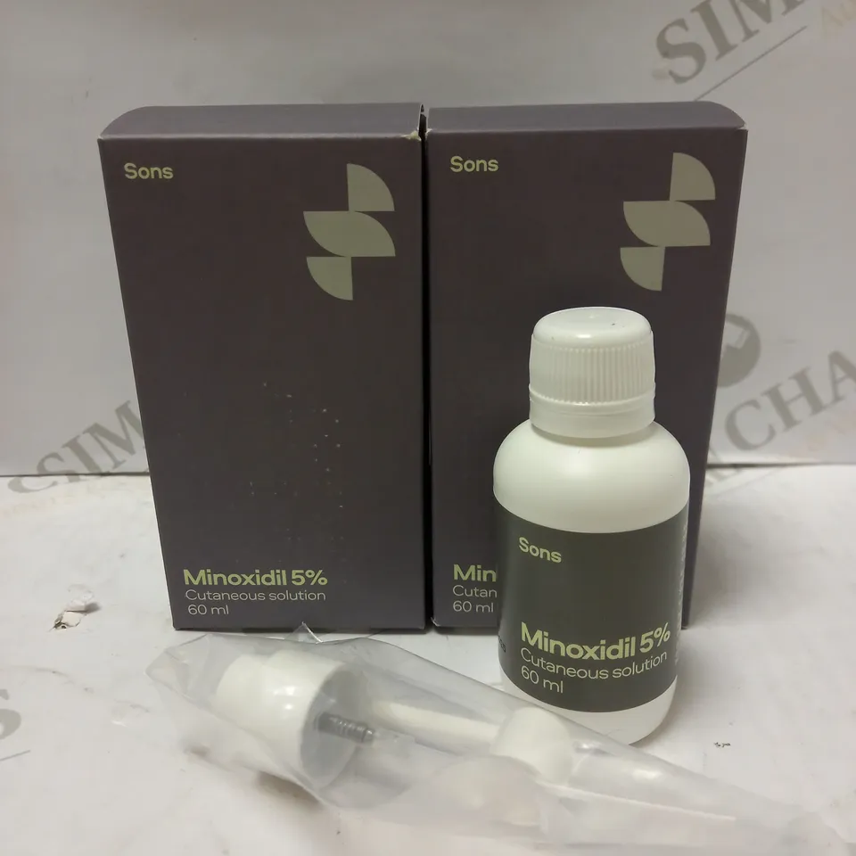 LOT OF 2 X 60ML MINOXIDIL 5% CUTANEOUS SOLUTION 