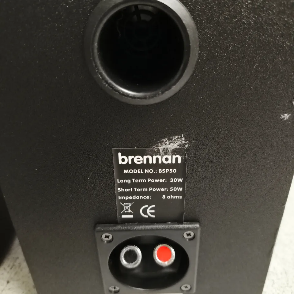 BRENNAN BSP50 SPEAKER PAIR (BLACK) – 8 OHM, RCA INPUT