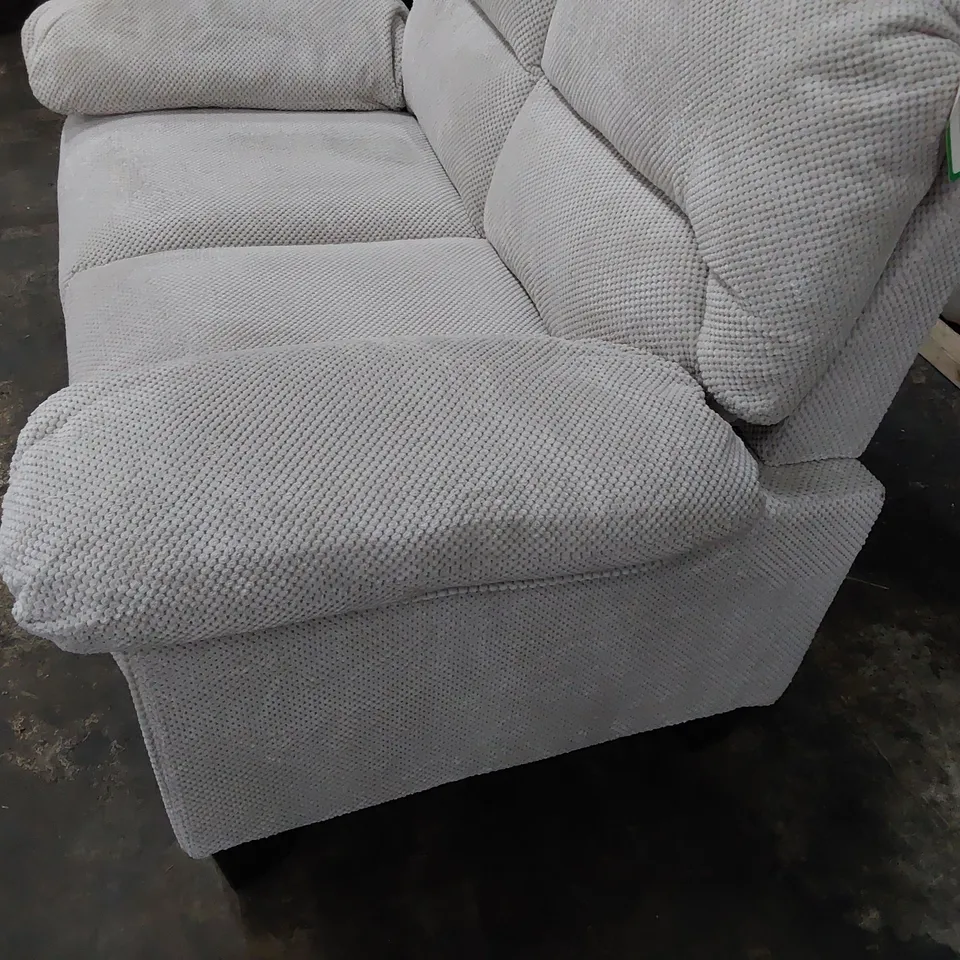 DESIGNER TWO SEATER SOFA LIGHT GREY FABRIC 