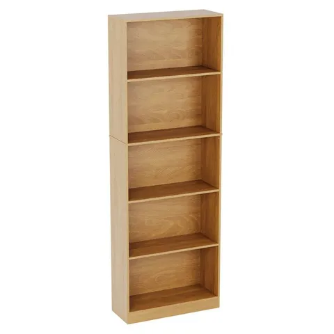 BOXED VIDA DESIGNS CAMBRIDGE 5 TIER EXTRA LARGE BOOKCASE - OAK
