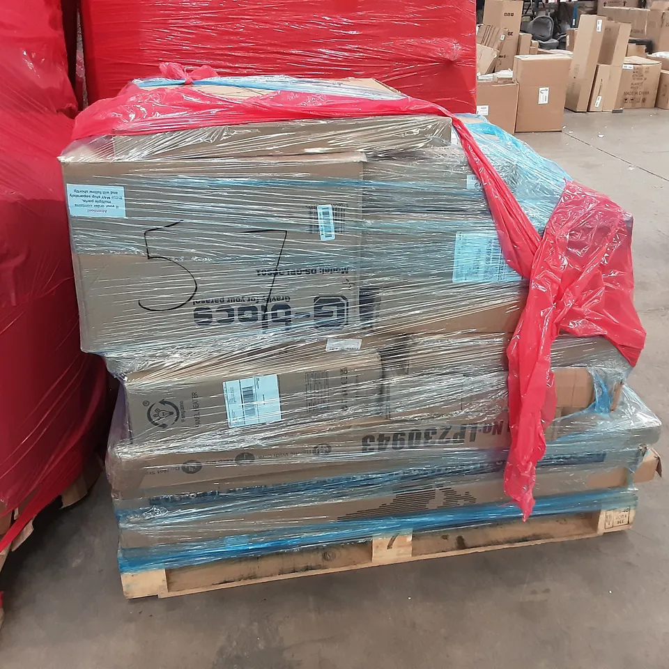 PALLET OF ASSORTED PRODUCTS TO INCLUDE MOVTOTOP POP-UP BEACH TENT, STOREMIC FLOATING SHELF, FAMGIZMO PANEL HEATER, DOKIO 100 WATTMONOCRYSTALL LED DISPLAY, JANE 3 DRAWER STORAGE UNIT, HOME SELECTIONS 