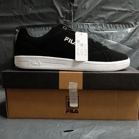 BOXED PAIR OF FILA SHOES IN BLACK SIZE UK 9.5