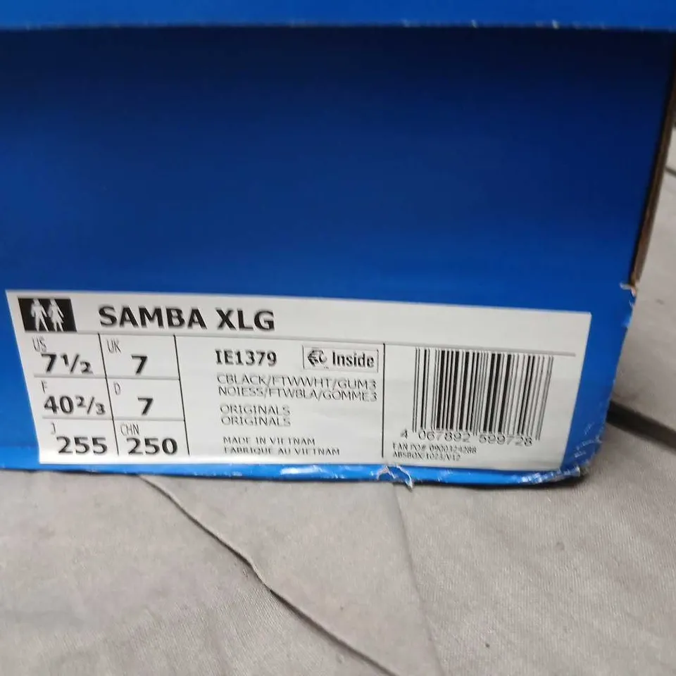 ADIDAS SAMBA XLG SNEAKERS – BLACK/WHITE, UK 7