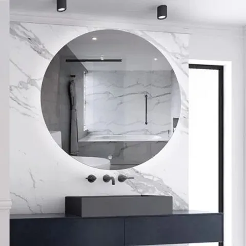 BOXED ROUND LED BATHROOM MIRROR WITH LIGHT ADJUSTABLE BRIGHTNESS ANTI-FOG (1 BOX)