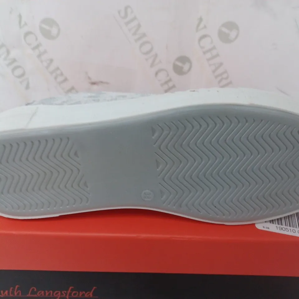 RUTH LANGSFORDZIP TRAINERS IN SILVER - SIZE 38