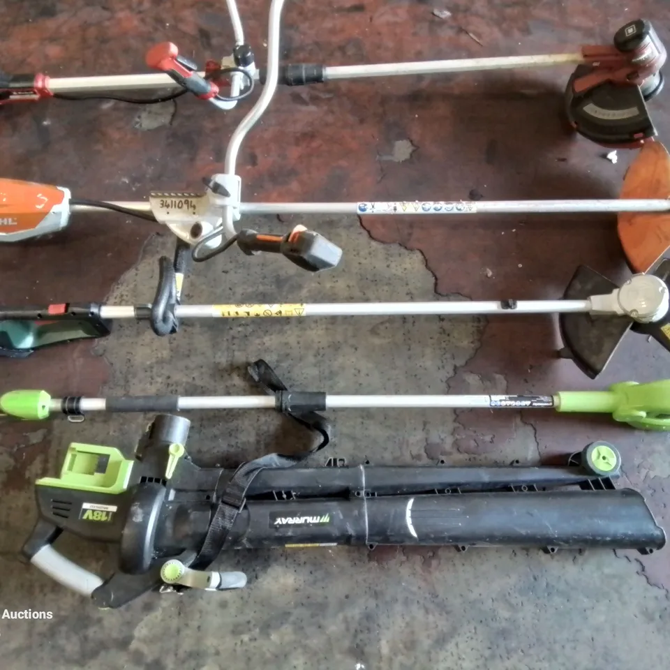 LOT CONTAINING APPROXIMATELY 5 MIXED GARDEN TOOLS. (BATTERIES NOT INCLUDED)