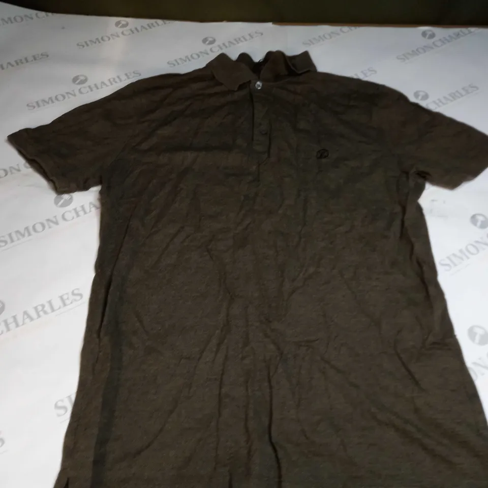 LOUIS VUITTON EMBROIDED LOGO HALF BUTTON POLO SHIRT IN DARK GREEN - MEDIUM